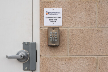 keypad access to indoor storage facility at Brownsville Storage Units in Brownsville, TX